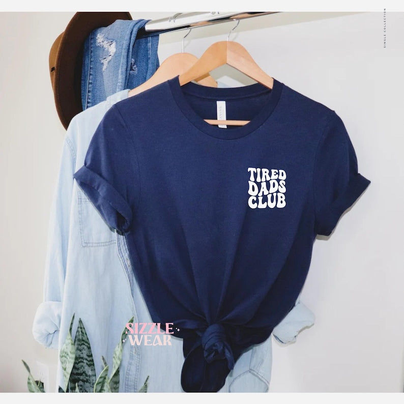 Tired Dad Club - Personalized 100% Cotton Bella+Canvas 3001 T-Shirt