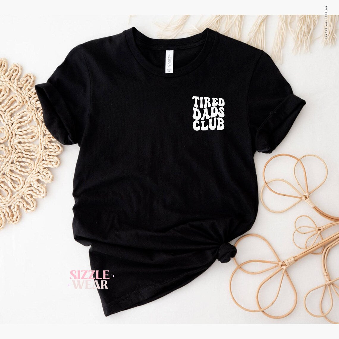 Tired Dad Club - Personalized 100% Cotton Bella+Canvas 3001 T-Shirt